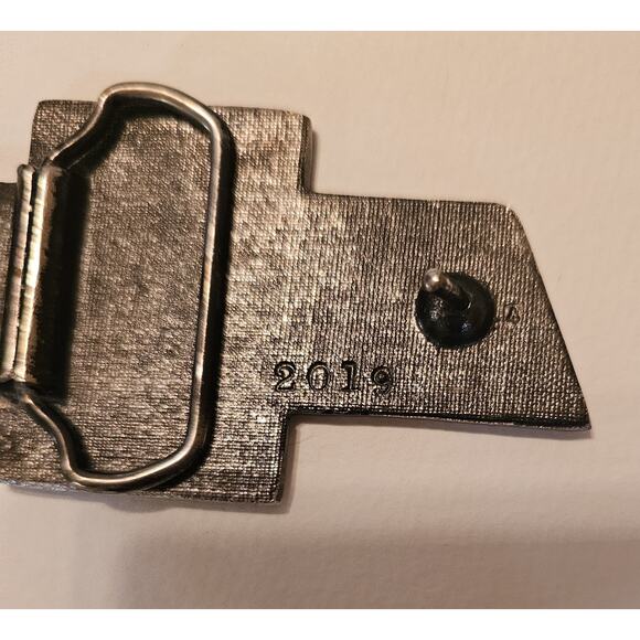 Vintage Brass And Enamel Chevrolet Belt Buckle 1/8 Inch Thick Heavy - Picture 5 of 7